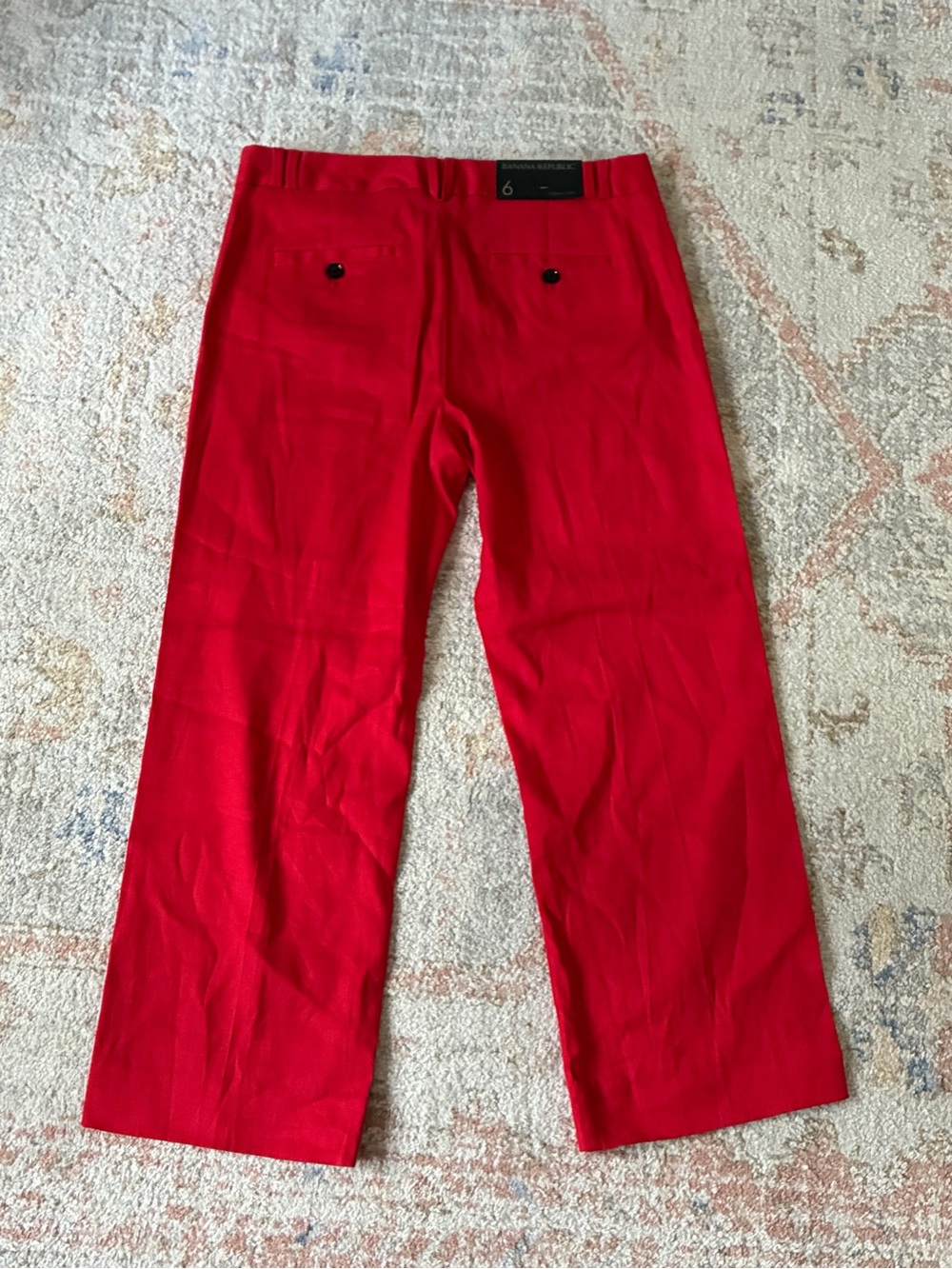 NWT Banana Republic Bold Red Wide-Leg Cropped Pants-Size 6 - Picture 8 of 8
